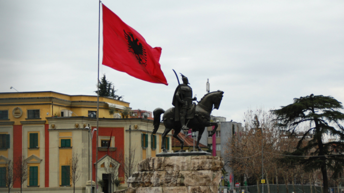 Skanderbeg-Statue in Tirana